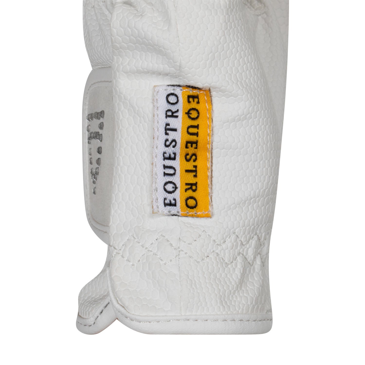 Guantes de mujer en suave tejido técnico con logo de purpurina Equestro - Blanco