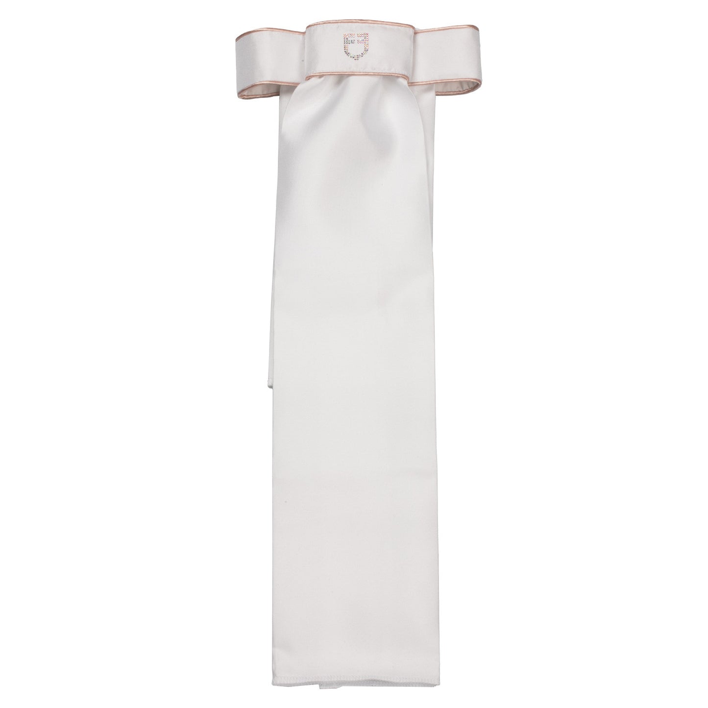 Plastrón de doma logo strass Equestro - White/ Cameo Rose