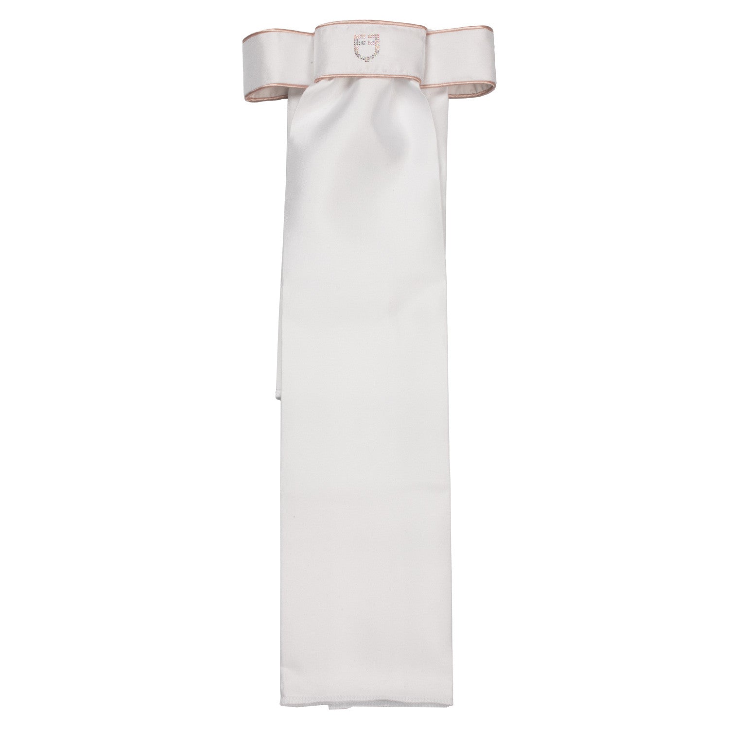 Plastrón de doma logo strass Equestro - White/ Cameo Rose
