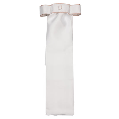 Plastrón de doma logo strass Equestro - White/ Cameo Rose