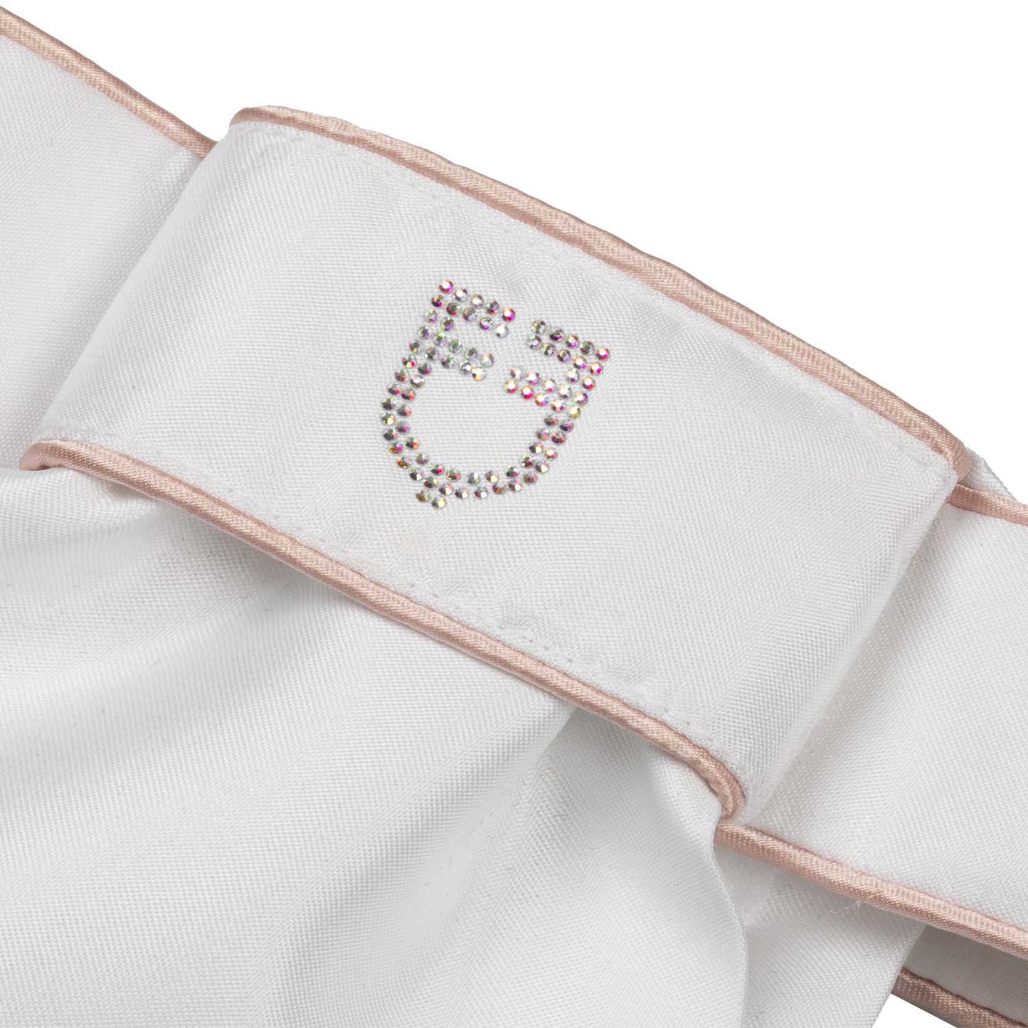 Plastrón de doma logo strass Equestro - White/ Cameo Rose