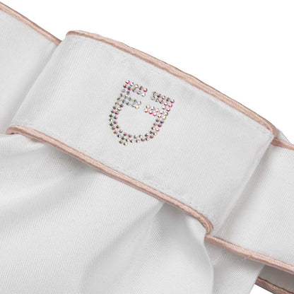 Plastrón de doma logo strass Equestro - White/ Cameo Rose