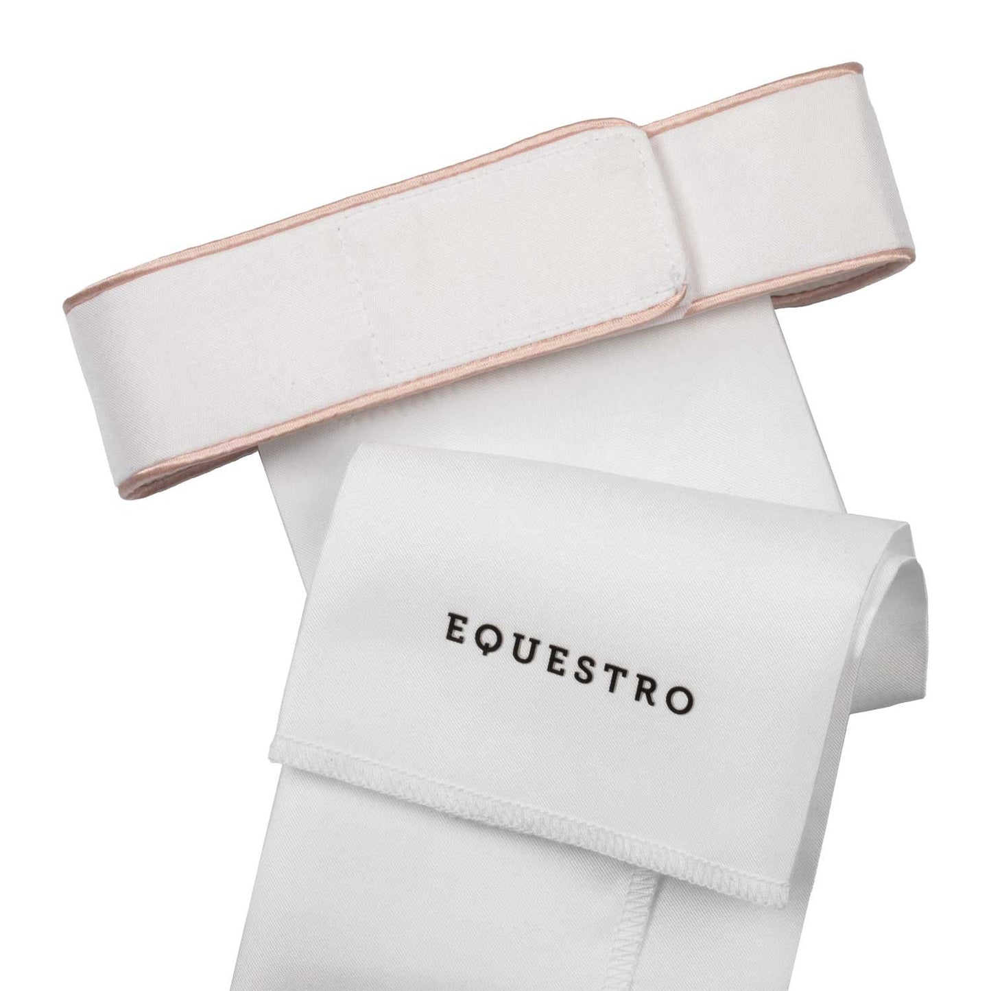 Plastrón de doma logo strass Equestro - White/ Cameo Rose