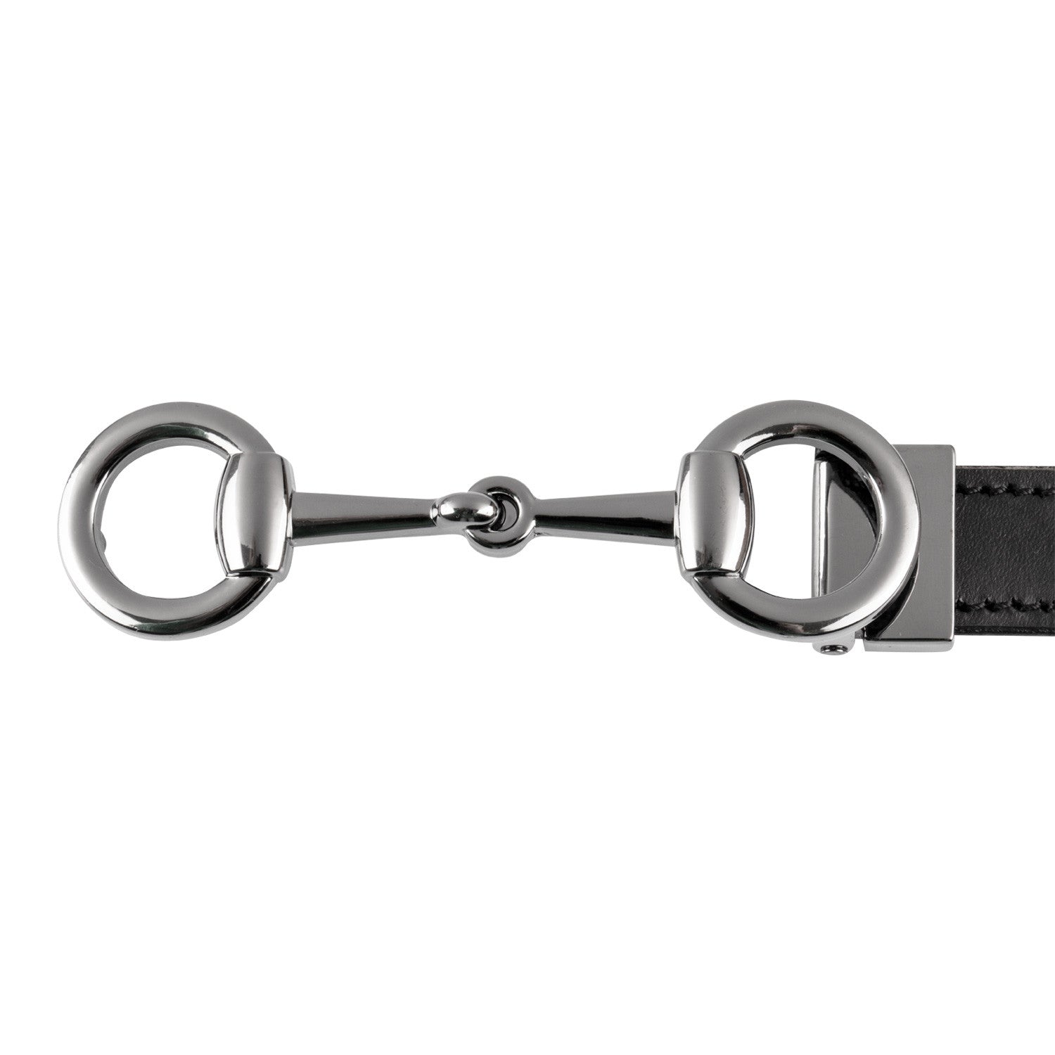 Cinturón de mujer con clincher y hebilla filete Equestro - Black/Silver