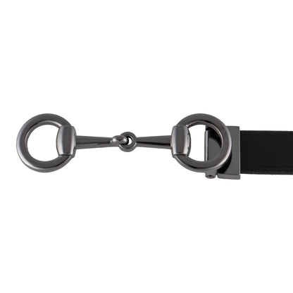 Cinturón de mujer con hebilla de filete Equestro - Black/Black