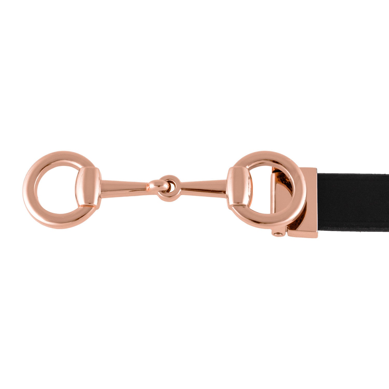 Cinturón de mujer con hebilla de filete Equestro - Black/Rose Gold