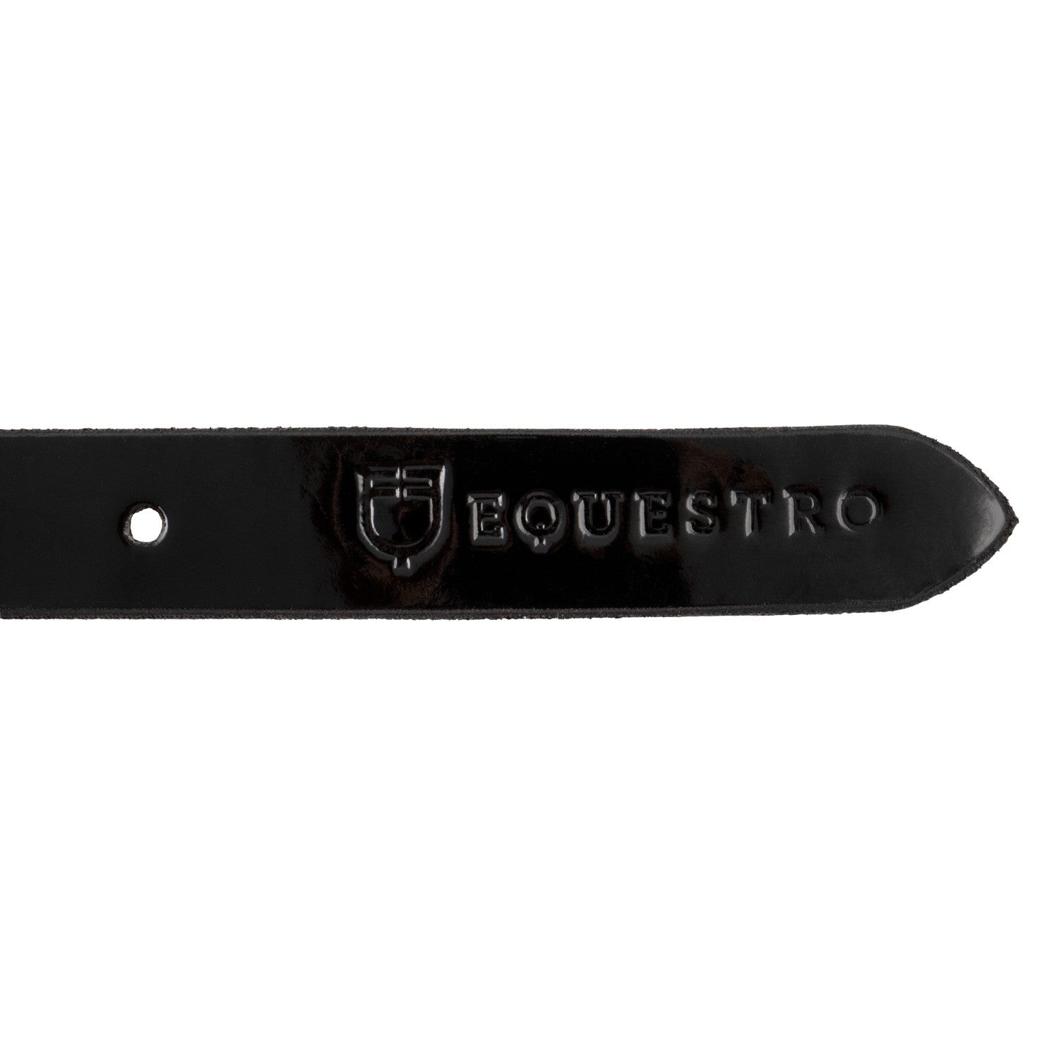 Cinturón de mujer brillante con hebilla de hilo Equestro - Black/Rose Gold