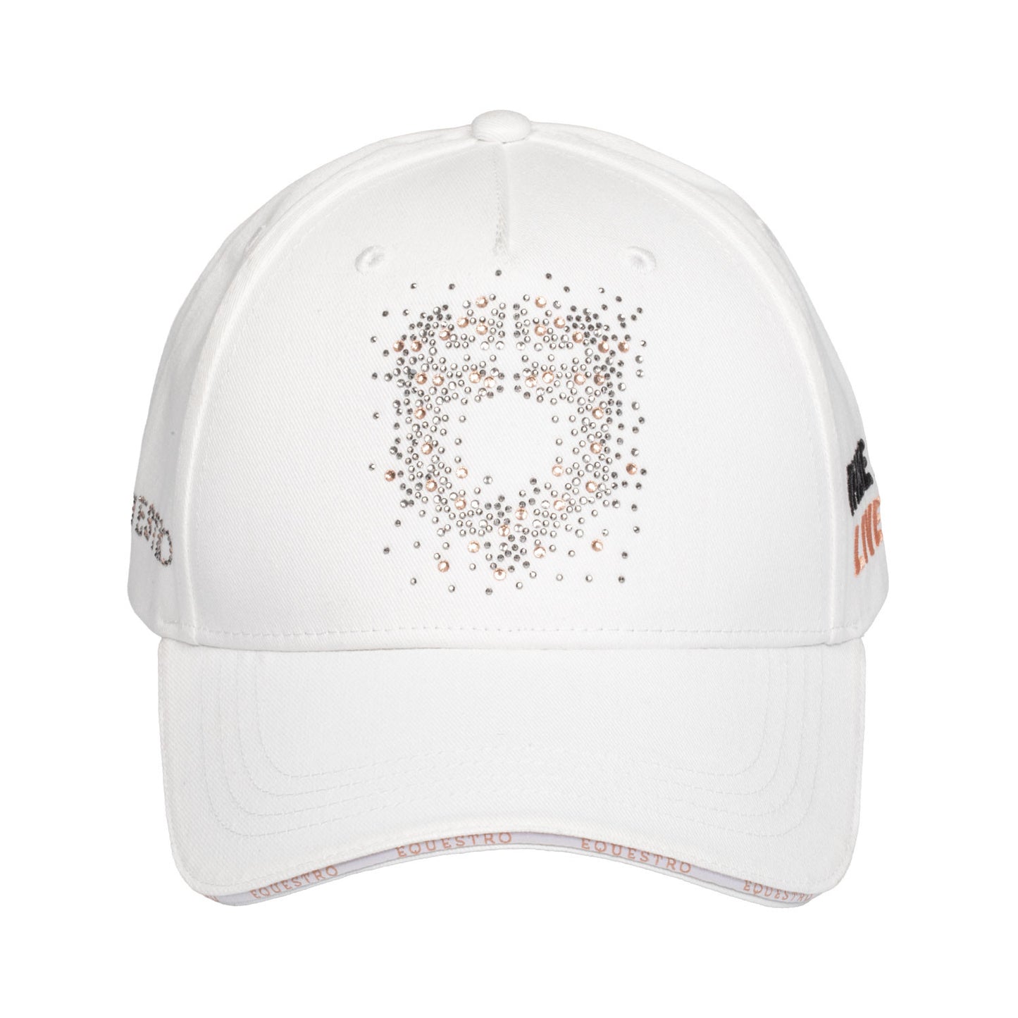 Gorra de béisbol para mujer con logo de pedrería Equestro - Blanco