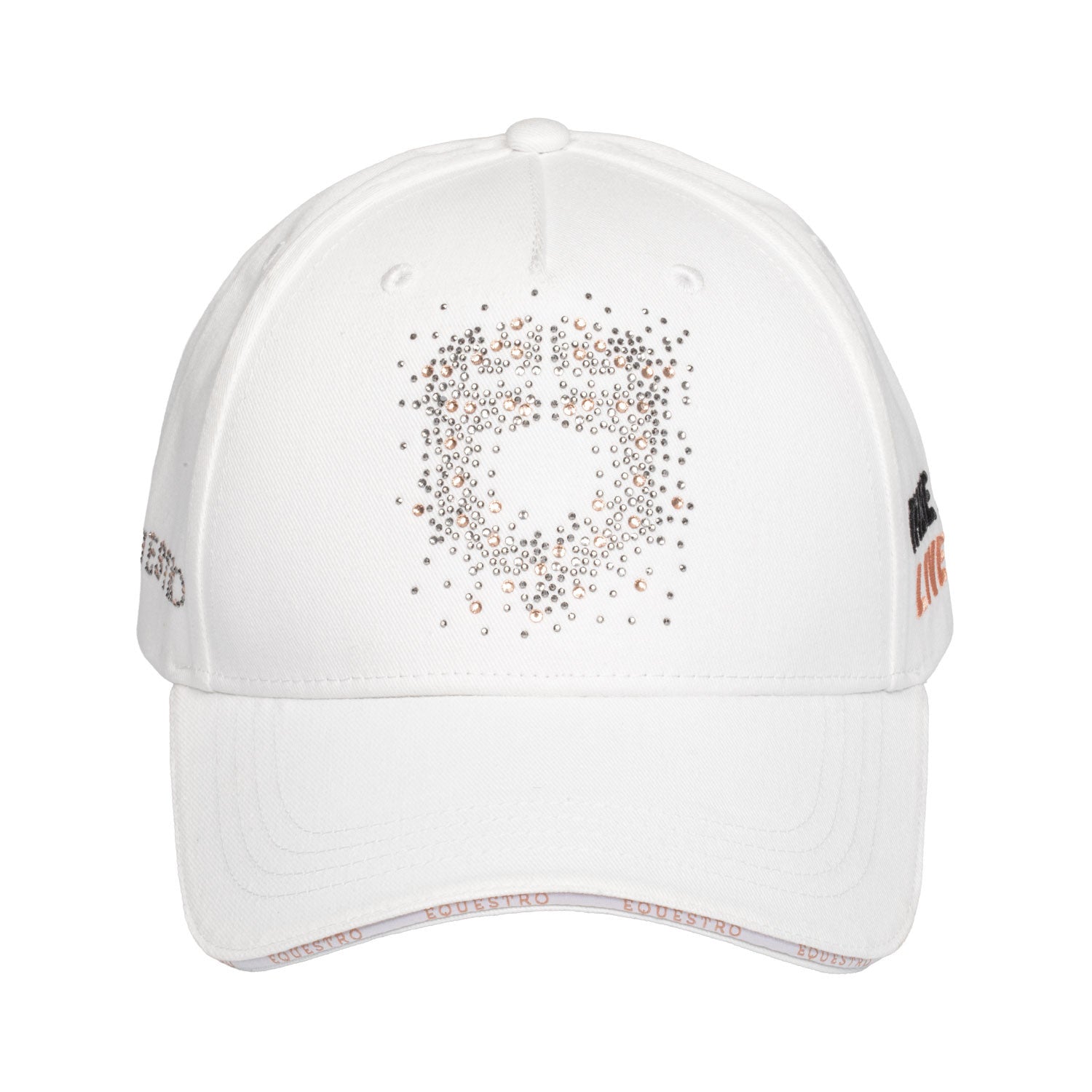 Gorra de béisbol para mujer con logo de pedrería Equestro - Blanco