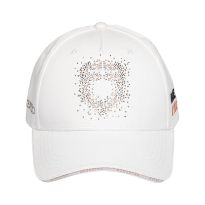 Gorra de béisbol para mujer con logo de pedrería Equestro - Blanco