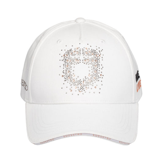Gorra de béisbol para mujer con logo de pedrería Equestro - Blanco