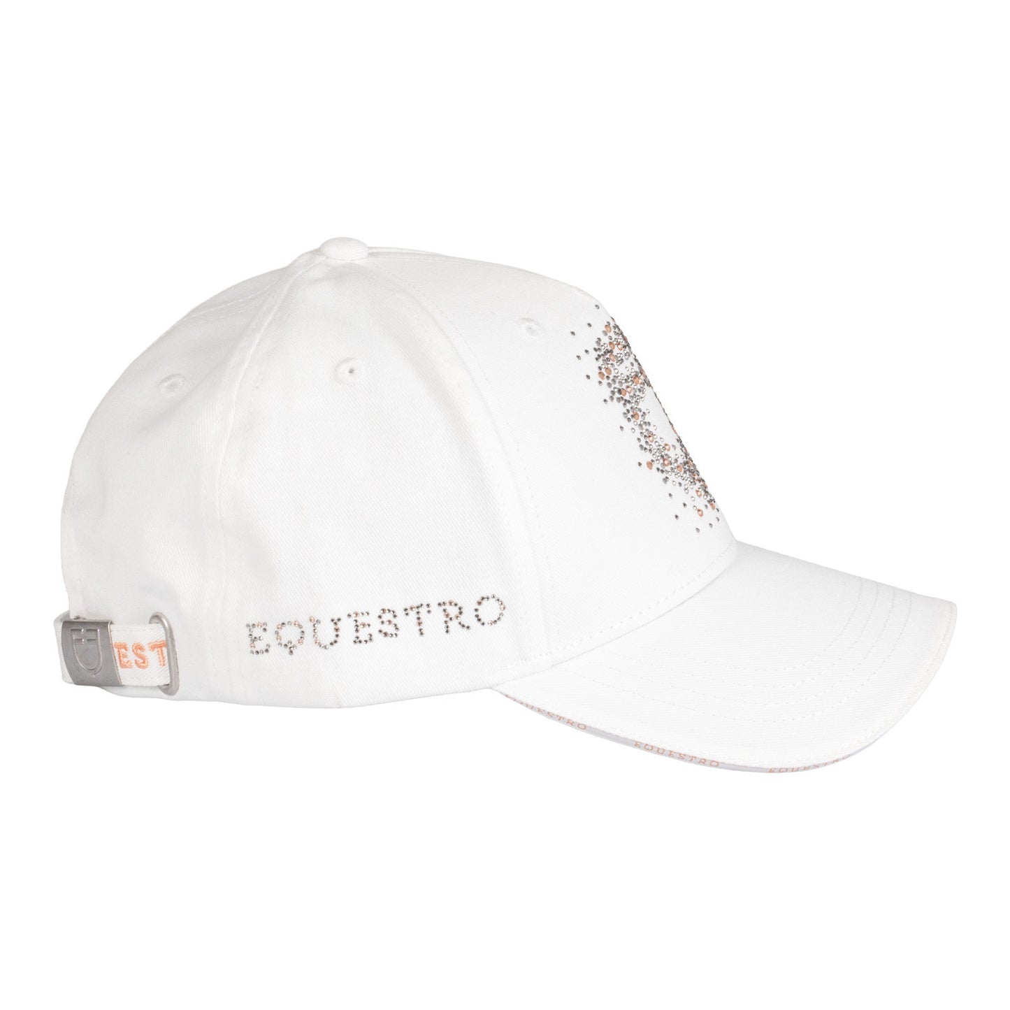 Gorra de béisbol para mujer con logo de pedrería Equestro - Blanco