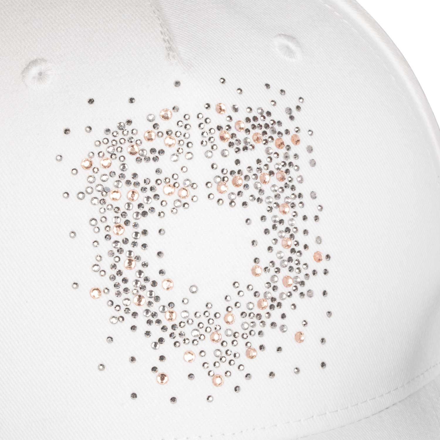 Gorra de béisbol para mujer con logo de pedrería Equestro - Blanco