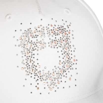 Gorra de béisbol para mujer con logo de pedrería Equestro - Blanco