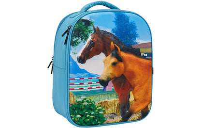 Mochila caballos 3D Junior con 3 figuras y folleto de coleccionista (Caballo, Potro y Conejo) - Rincón del Valle