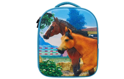 Mochila caballos 3D Junior con 3 figuras y folleto de coleccionista (Caballo, Potro y Conejo) - Rincón del Valle