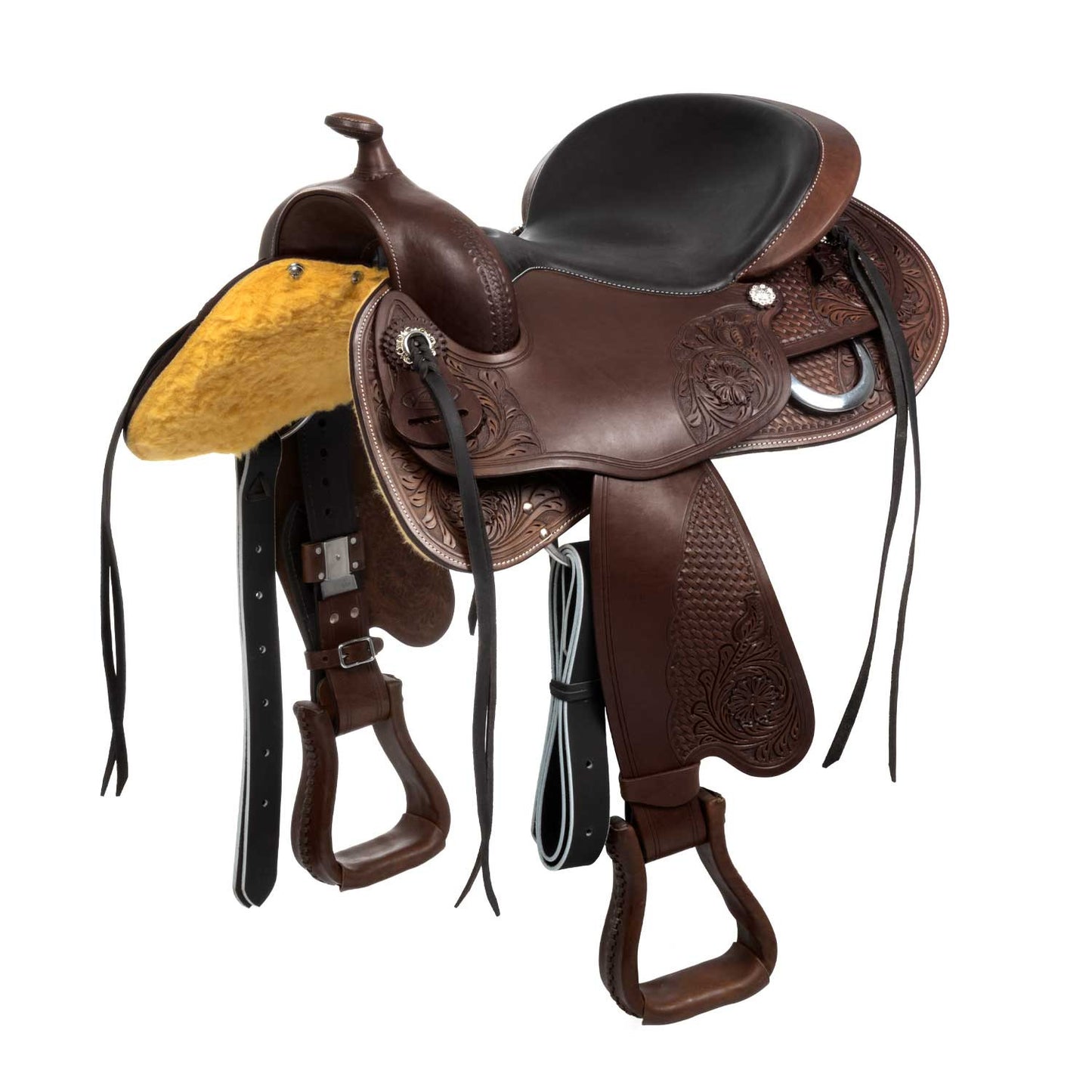 Sella fmw redonda cuero de vaca Freemax - Marrón oscuro