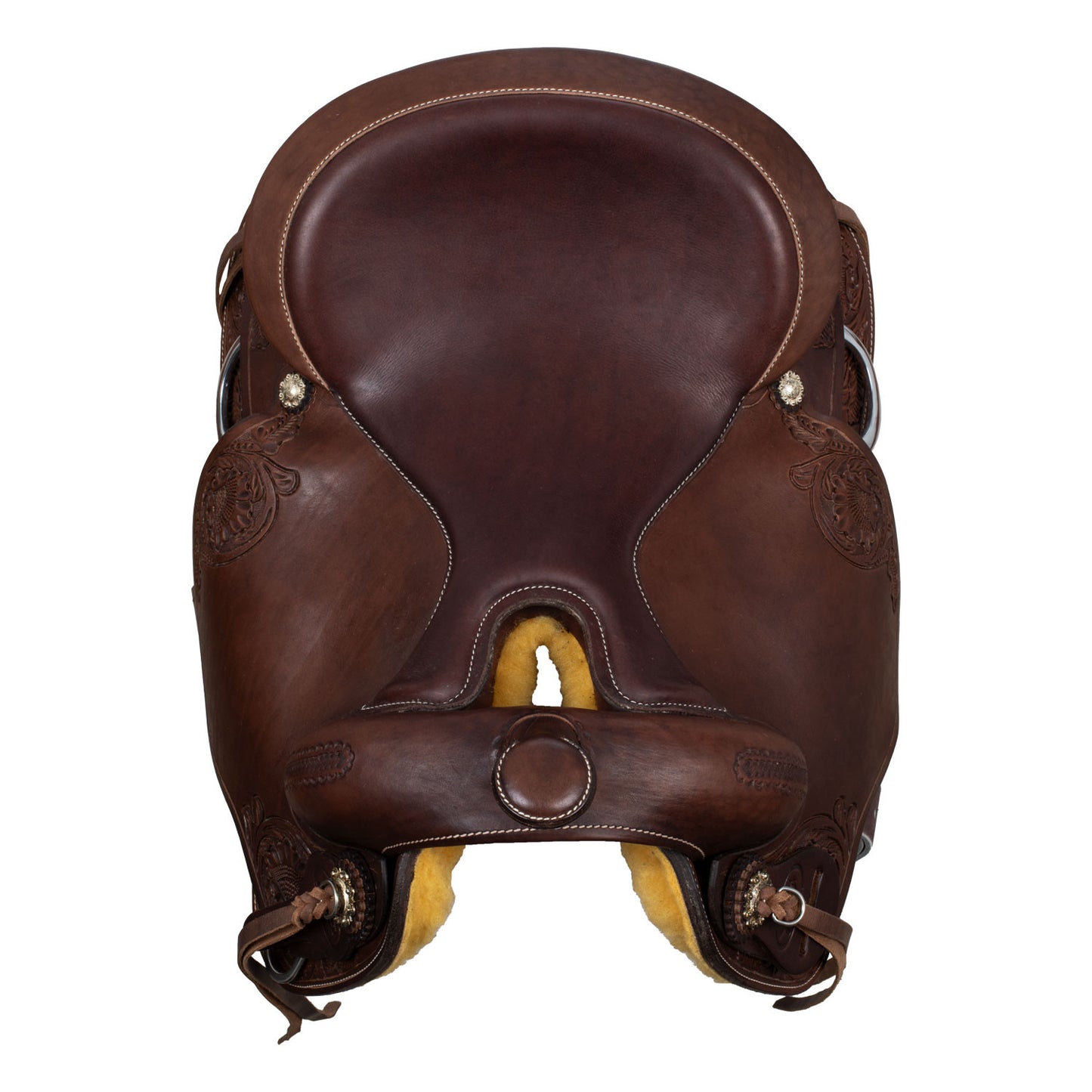 Silla corta trasera con cuero de vaca Freemax - Marrón oscuro
