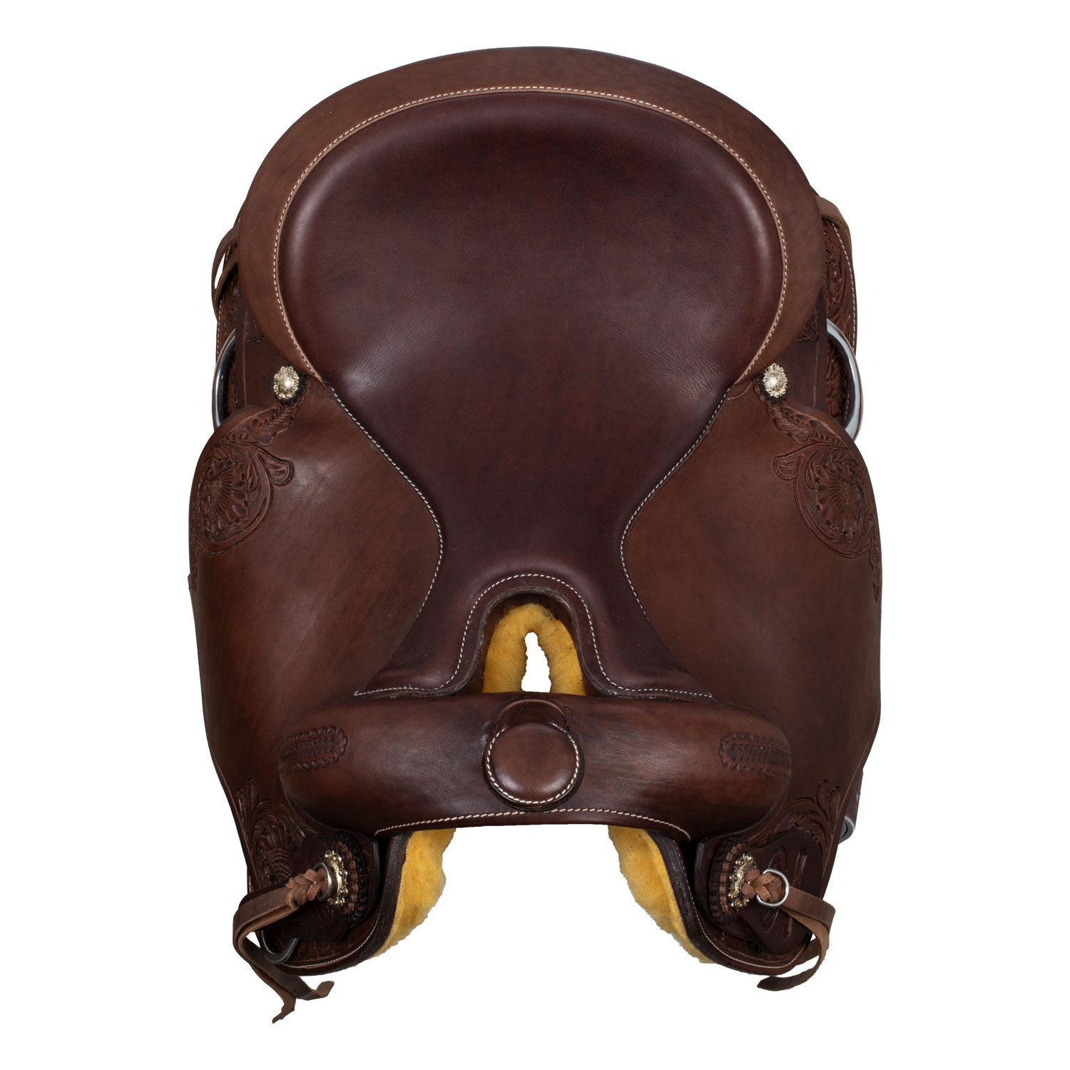 Silla corta trasera con cuero de vaca Freemax - Marrón oscuro