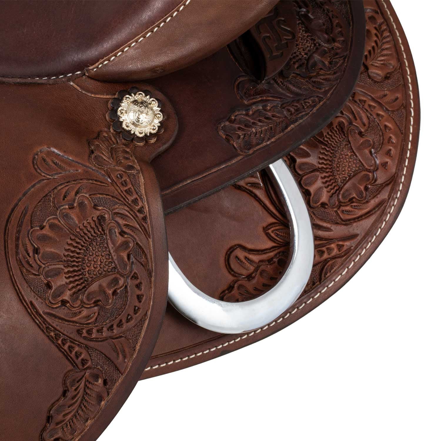 Silla corta trasera con cuero de vaca Freemax - Marrón oscuro
