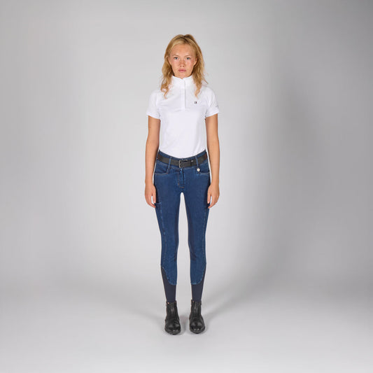 Pantalones Pantalón de equitación Kingsland KLKayce mujer H Shape F-Grip Denim pantalón de equitación para equitación