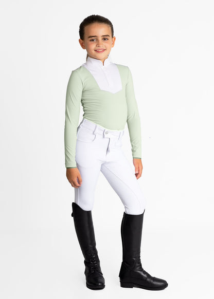 Camiseta técnica Maximilian Equestrian YR Sienna Long Sleeve Show Shirt (Sage detalle 7