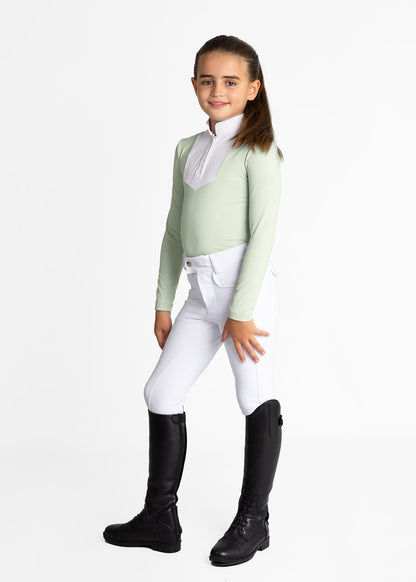 Camiseta técnica Maximilian Equestrian YR Sienna Long Sleeve Show Shirt (Sage detalle 6