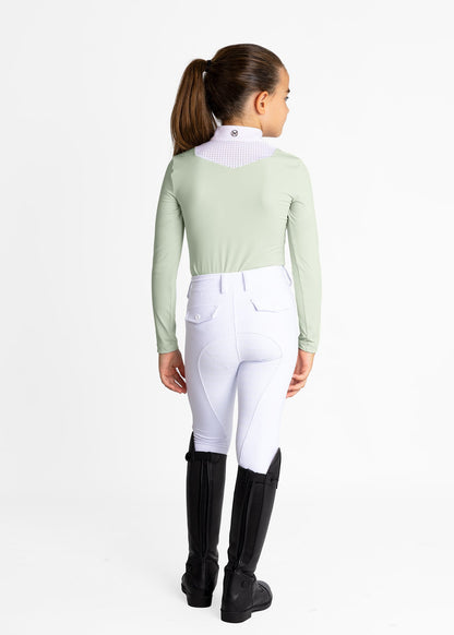Camiseta técnica Maximilian Equestrian YR Sienna Long Sleeve Show Shirt (Sage detalle 5