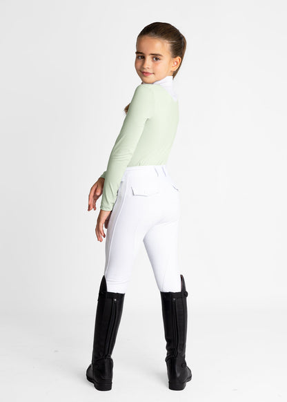 Camiseta técnica Maximilian Equestrian YR Sienna Long Sleeve Show Shirt (Sage detalle 4