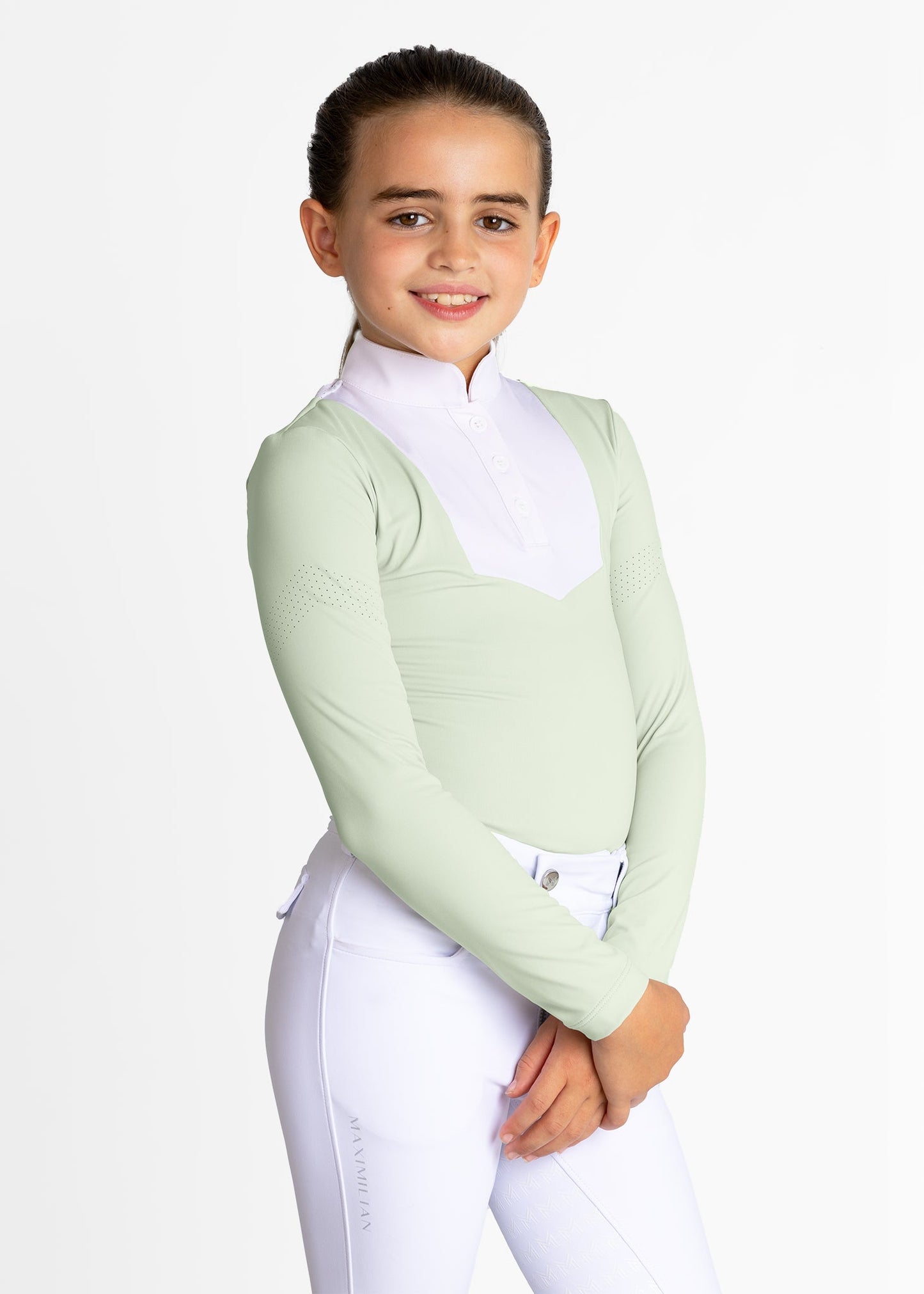 Camiseta técnica Maximilian Equestrian YR Sienna Long Sleeve Show Shirt (Sage vista principal