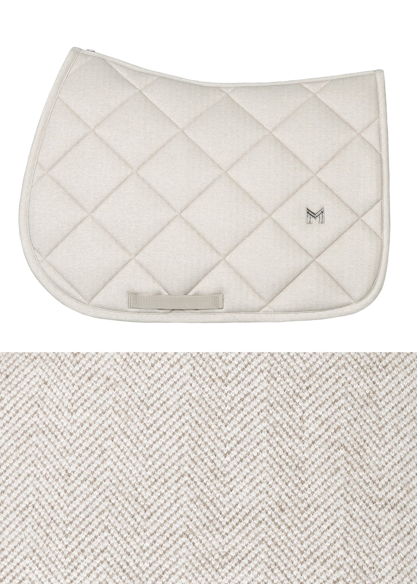 Producto ecuestre Maximilian Equestrian Herringbone Jumping Saddle Pad (Beige) vista principal