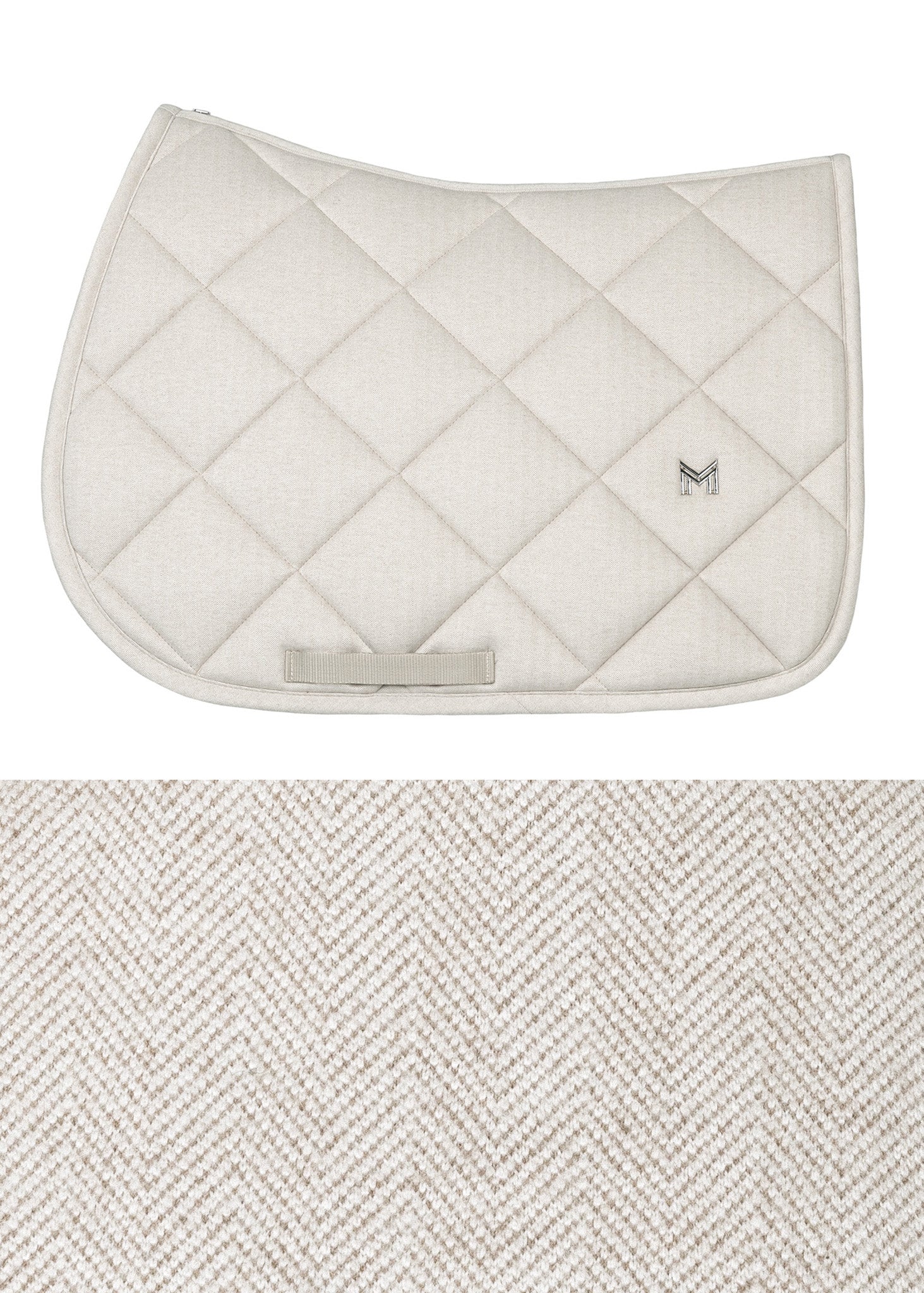 Producto ecuestre Maximilian Equestrian Herringbone Jumping Saddle Pad (Beige) vista principal