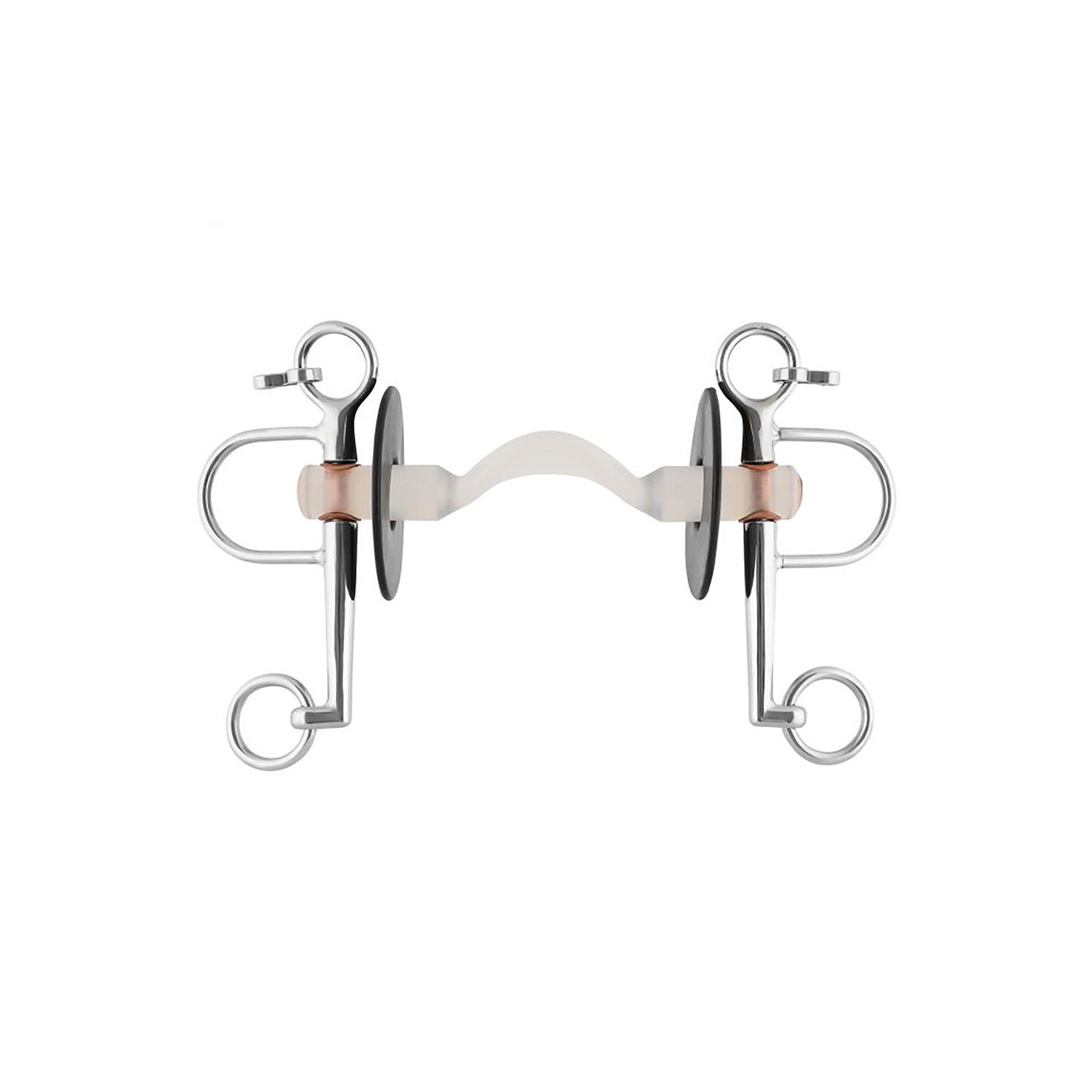 Nathe pelham 20mm con boca mullen dura con puerto y patillas cortas