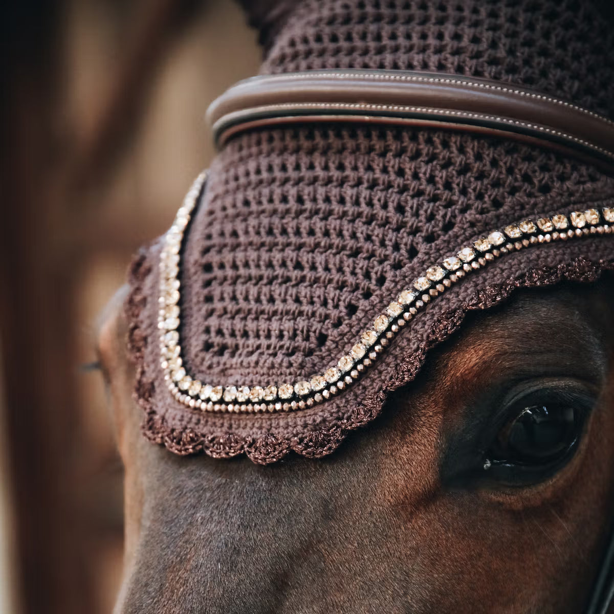 Ear Bonnets Kentucky Soundless Fly Veil Wellington Stone & Pearl detalle 6