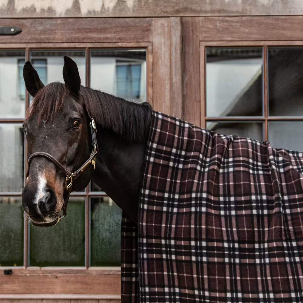 Manta para caballo Kentucky Heavy Fleece Rug Square Check detalle 2