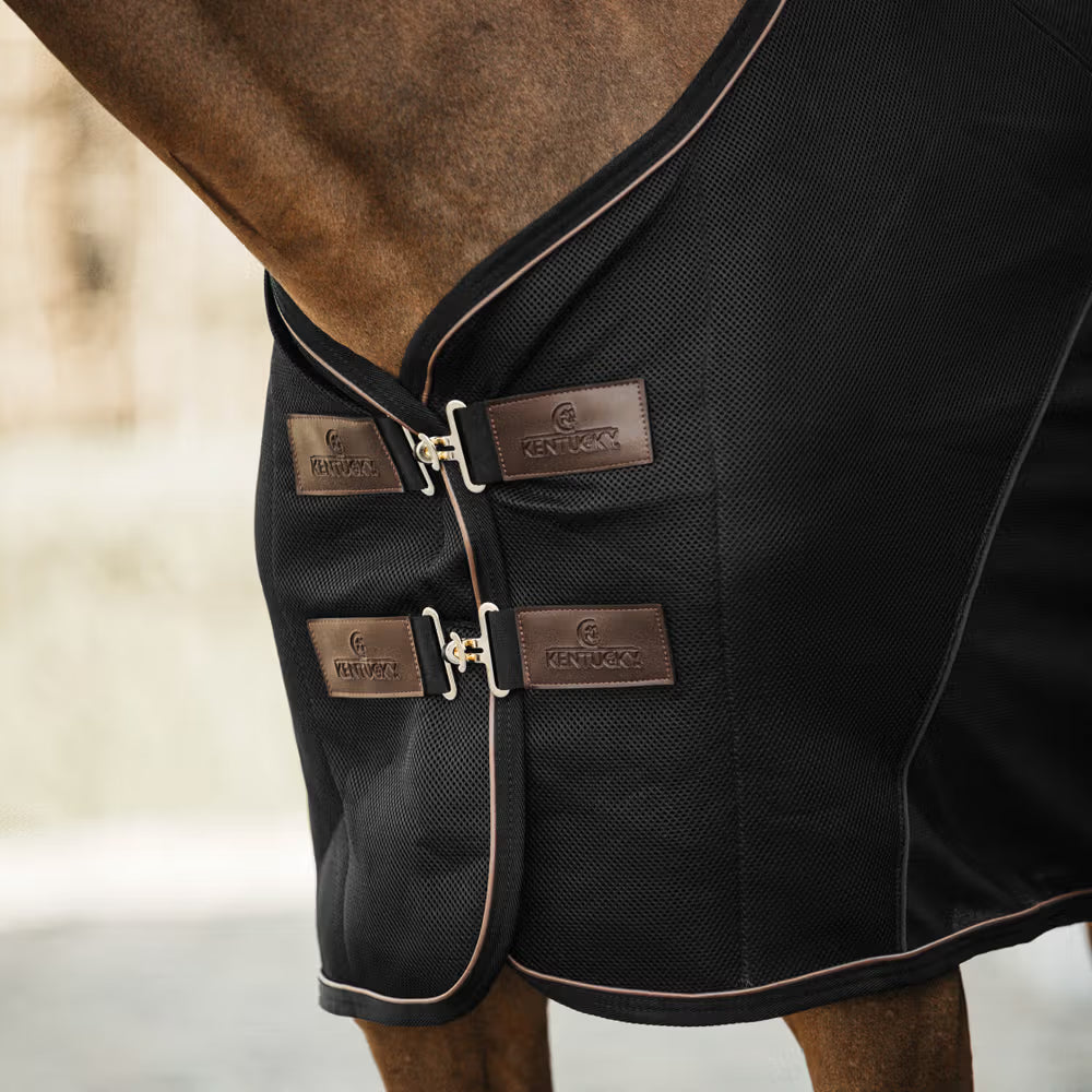 Manta para caballo Kentucky Mesh Combo Cooler Sheet Black detalle 3