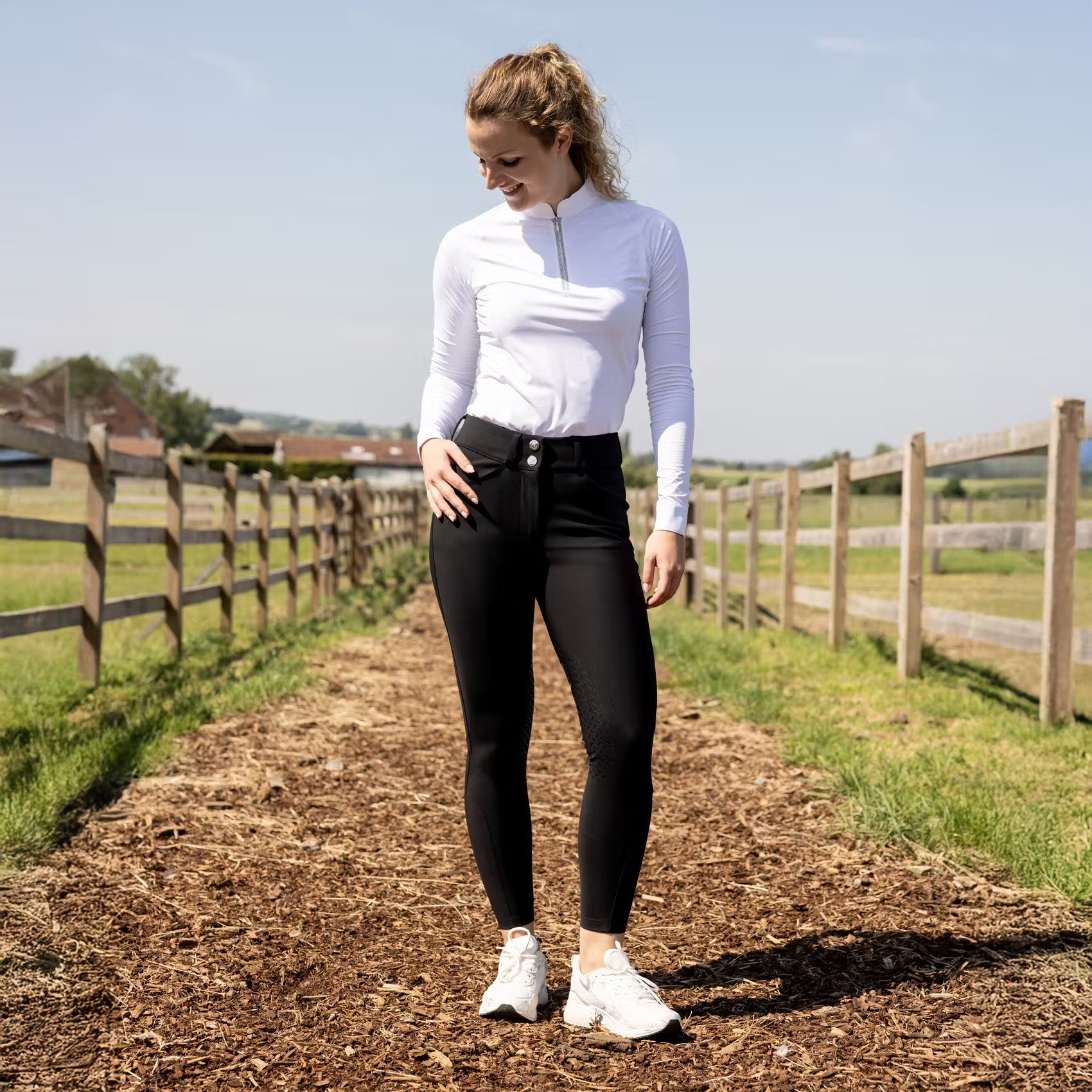 Silicone Knee Patch Breeches Kentucky Women's Riding Breeches Miami with Knee detalle 6