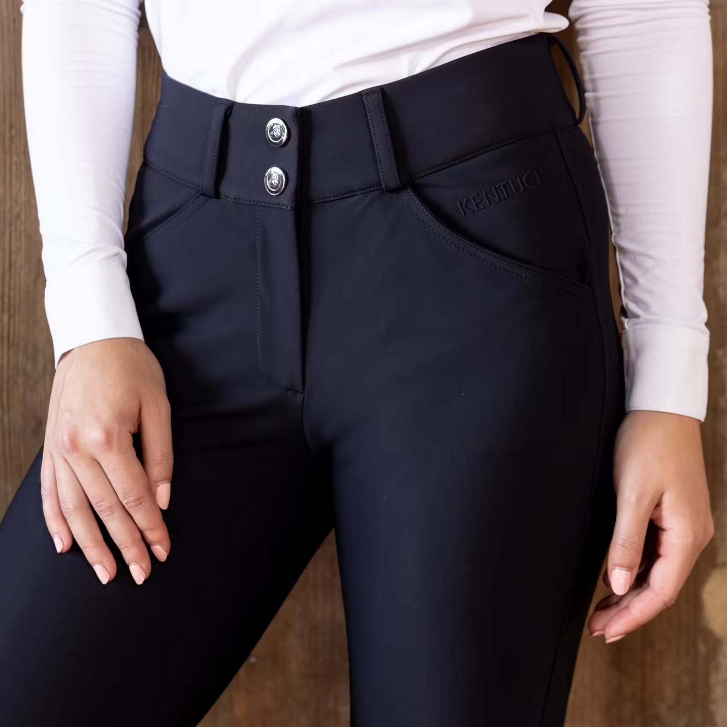Silicone Knee Patch Breeches Kentucky Women's Riding Breeches Miami with Knee detalle 5