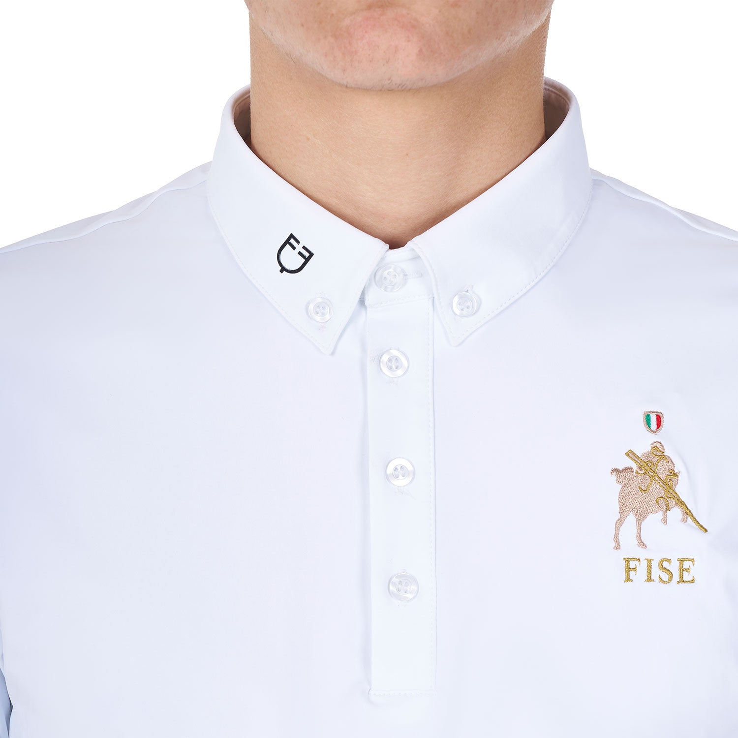 Polo de hombre de concurso Equestro X FISE - Blanco
