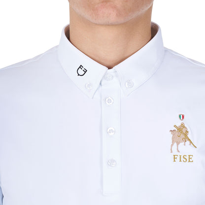 Polo de hombre de concurso Equestro X FISE - Blanco