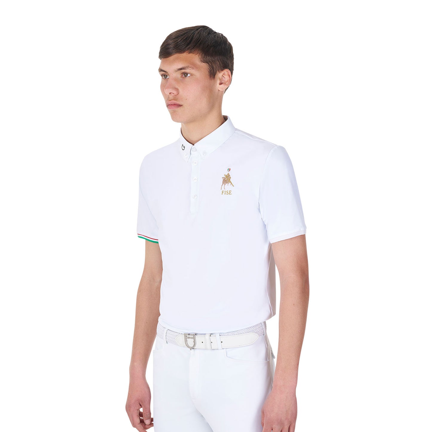 Polo de hombre de concurso Equestro X FISE - Blanco