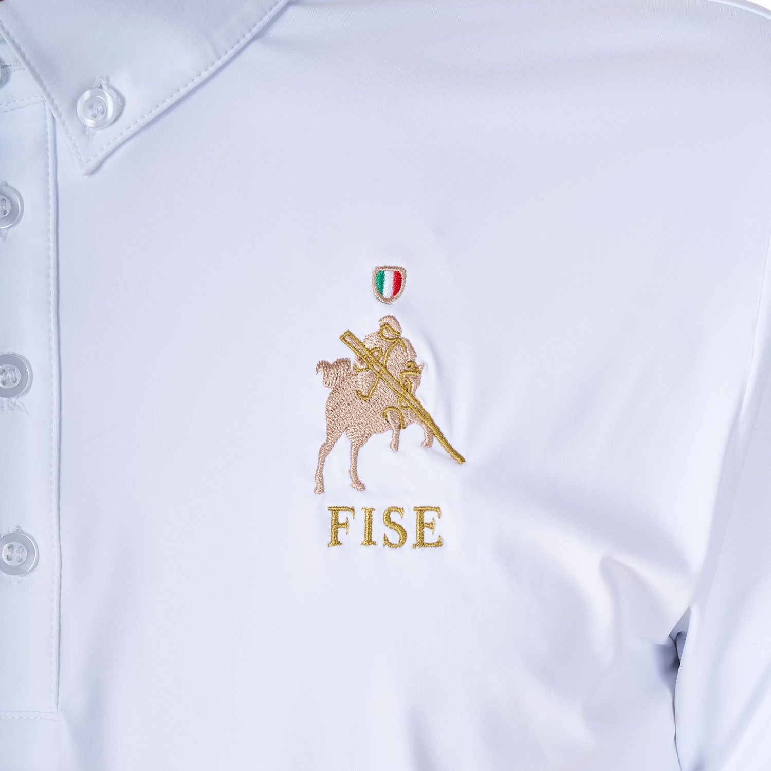 Polo de hombre de concurso Equestro X FISE - Blanco