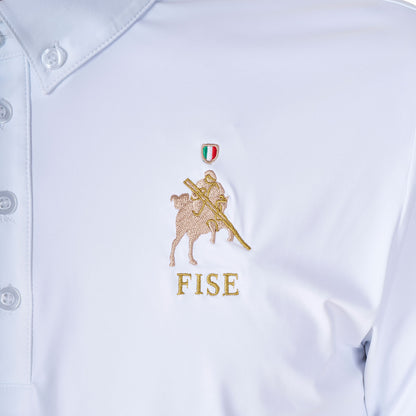 Polo de hombre de concurso Equestro X FISE - Blanco