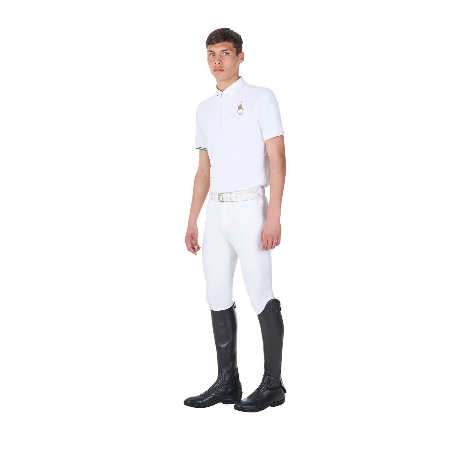 Polo de hombre de concurso Equestro X FISE - Blanco