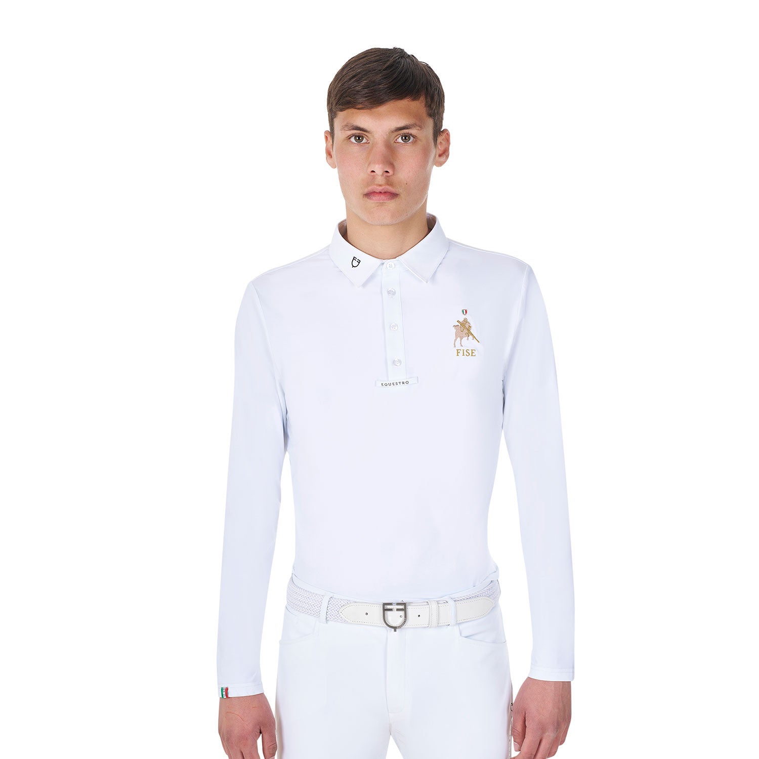 Polo de hombre de concurso manga larga Equestro X FISE