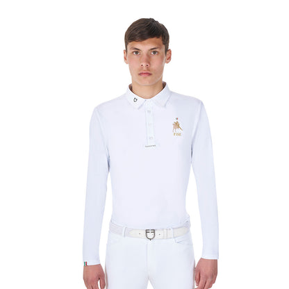 Polo de hombre de concurso manga larga Equestro X FISE