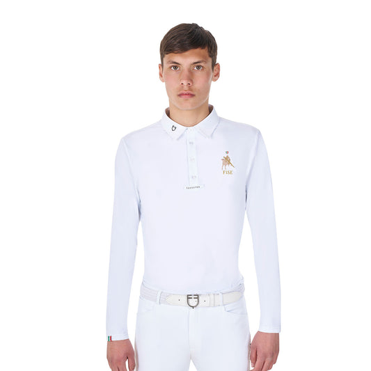 Polo de hombre de concurso manga larga Equestro X FISE