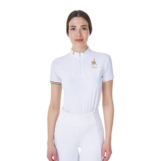 Polo de mujer de competición elástica Equestro X FISE