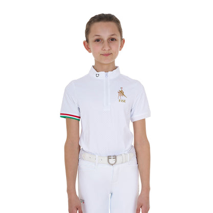 Polo de niña de concurso con cremallera Equestro X FISE