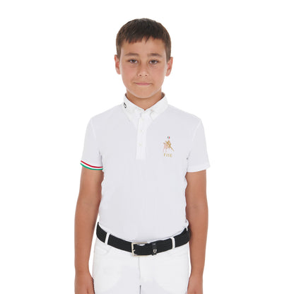 Polo para niño de concurso cuatro botones Equestro X FISE
